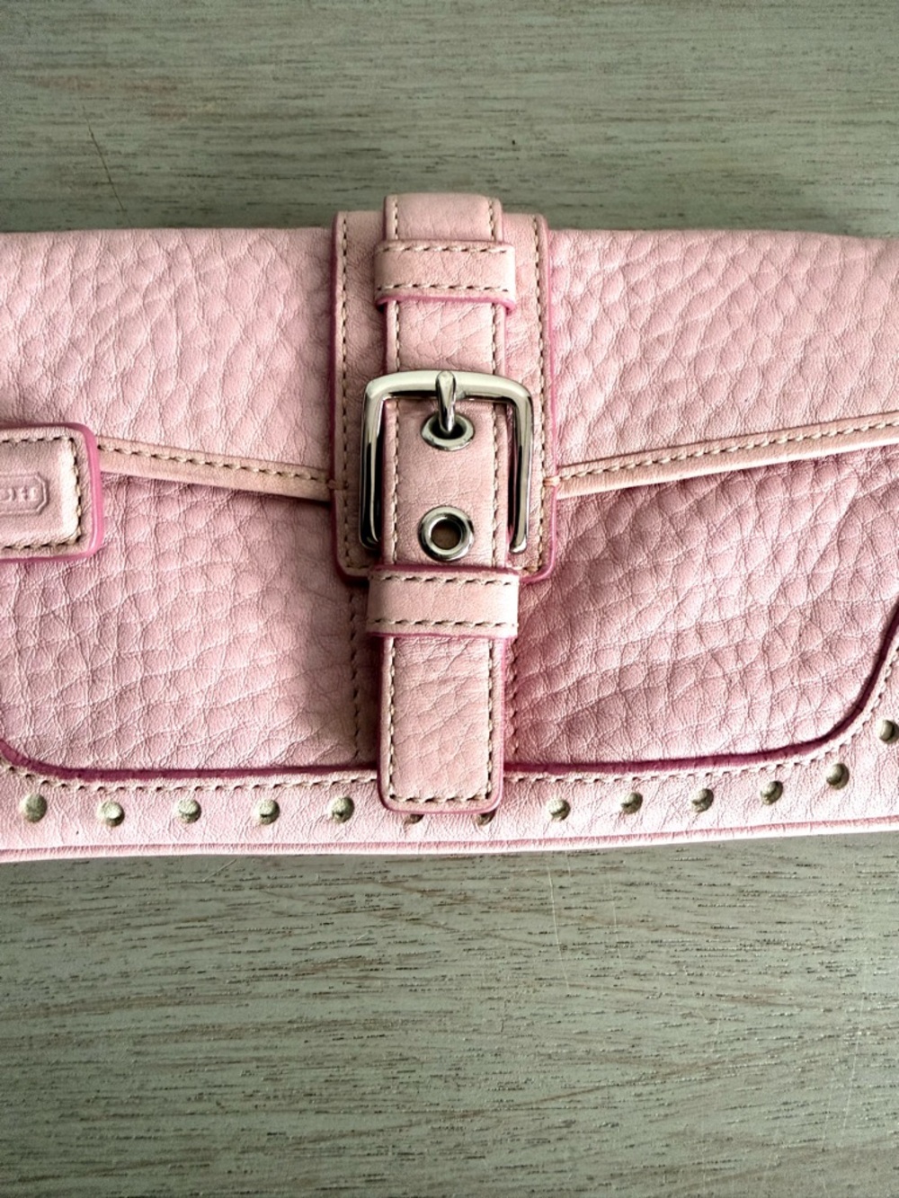 Vintage Y2K Coach Hamptons Soho Blush Pink Pebbled Calfskin Leather Wristlet - Picture 3 of 8